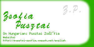 zsofia pusztai business card